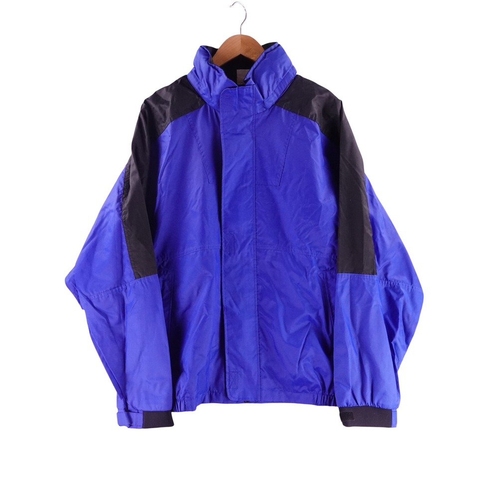 Vintage Marlboro Unlimited Mens Blue Black Nylon Windbreaker Large Outdoor